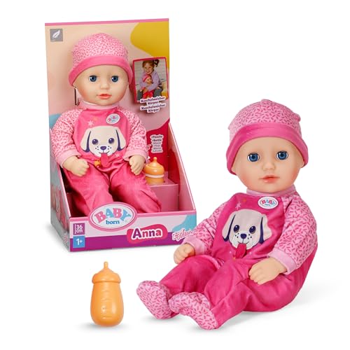 Baby Annabell Anna - Babypuppe mit pinkem Strampler & Fläschchen - 36cm große Puppe - Weicher Stoffkörper & Schlafaugen - Geeignet für Kinder ab 1 Jahr Baby Annabell Anna - Babypuppe mit pinkem Strampler & Fläschchen - 36cm große Puppe - Weicher Stoffkörper & Schlafaugen - Geeignet für Kinder ab 1 Jahr von BABY Born