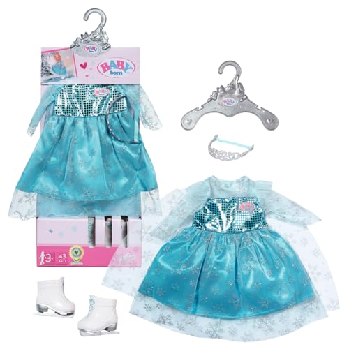 BABY born Eisprinzessin Set aus Puppenkleid, Diadem und Schlittschuhen für 43cm Puppen, 832257 Zapf Creation von BABY Born