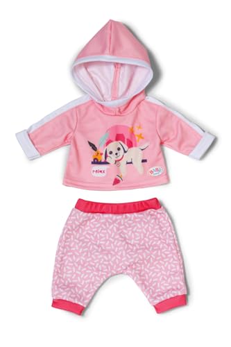 BABY born Jogging Anzug Hund mit Hoodie inkl. Hunde-Print und gemusterter Hose für 43cm Puppen, 837313 Zapf Creation von BABY Born