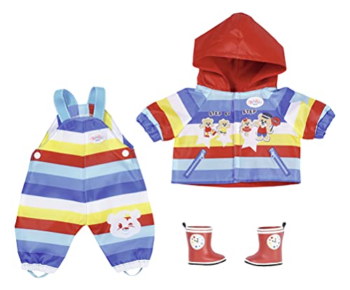 BABY born Kindergarten Set Matschhose, Puppenoutfit mit Jacke, Hose und Stiefeln, passt 36 cm Puppen, 831618 Zapf Creation von BABY Born