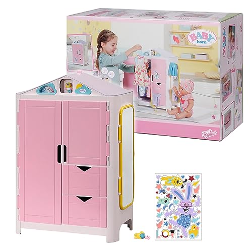 BABY born Kleiderschrank, Puppenkleiderschrank mit Bewegungs-und Soundfunktion, 827987 Zapf Creation von BABY Born