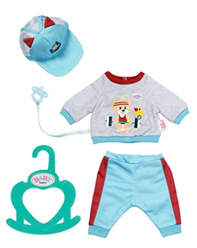 BABY born Little Sport Outfit, Set aus Puppenkleidung mit Kappe, Hose, Shirt und Schnuller, für 36 cm Puppen, 831878 Zapf Creation von BABY Born