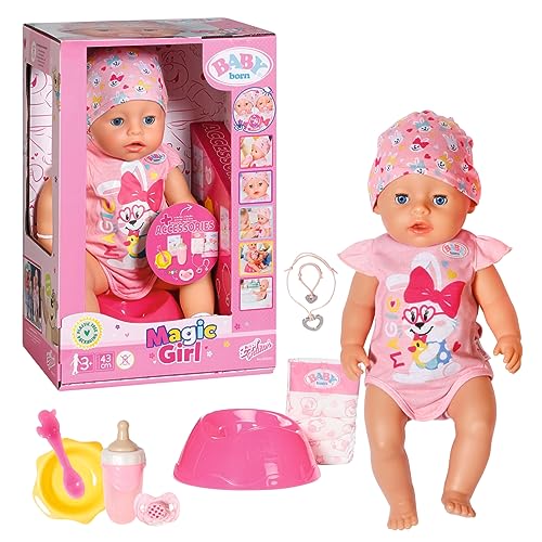 BABY born Magic Girl, Babypuppe mit 10 Funktionen für Kinder ab 3 Jahren, funktioniert ohne Batterie, 43cm groß, 835005 Zapf Creation von BABY Born