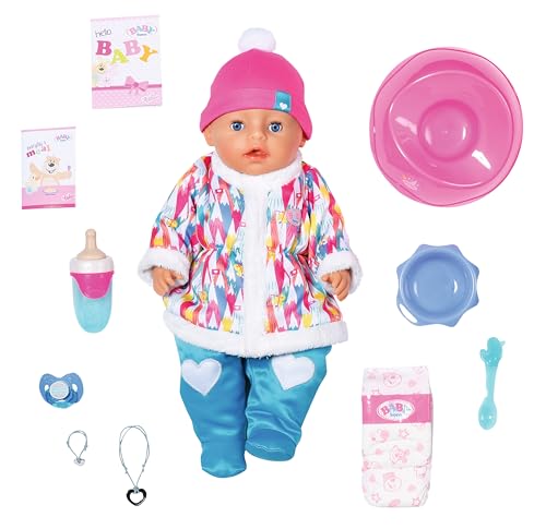 BABY born Soft Touch Wintertime Girl, 43cm große Babypuppe mit 9 Funktionen und Accessoires mit Schneeanzug, für Kinder ab DREI Jahren, funktioniert ohne Batterie, 831281 Zapf Creation BABY born Soft Touch Wintertime Girl, 43cm große Babypuppe mit 9 Funktionen und Accessoires mit Schneeanzug, für Kinder ab DREI Jahren, funktioniert ohne Batterie, 831281 Zapf Creation von BABY Born