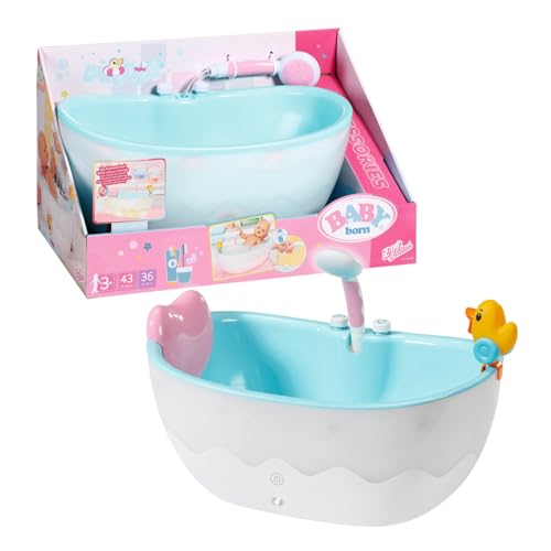 Baby Born Bath 835784 - Puppenzubehör von 36 und 43 cm mit Licht- / Soundeffekten, inklusive Kissen und Ente, batteriebetrieben, für Kinder ab 3 Jahren von BABY Born