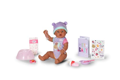 BABY born Eva 43cm, Babypuppe mit 10 Funktionen und Accessoires, für Kinder ab 3 Jahren, funktioniert ohne Batterie, 43cm große Puppe, 834886 Zapf Creation von BABY Born