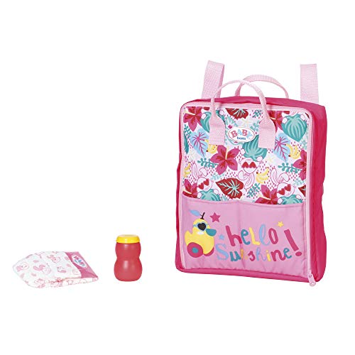 BABY born Holiday Wickelrucksack, Puppenwickeltasche in pink inkl. 1 Windel und Puderdose, 829233 Zapf Creation von BABY Born