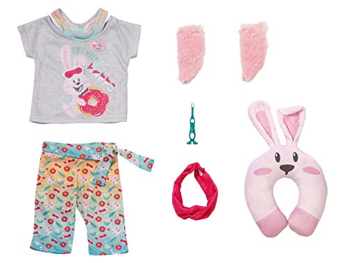 BABY born Bath Deluxe Gute Nacht Set 43 cm, Puppenkleidung für 43 cm Puppen, Set aus Shirt, Hose, Stirnband, Socken, Zahnbürste und Nackenkissen, 829363 Zapf Creation von BABY Born