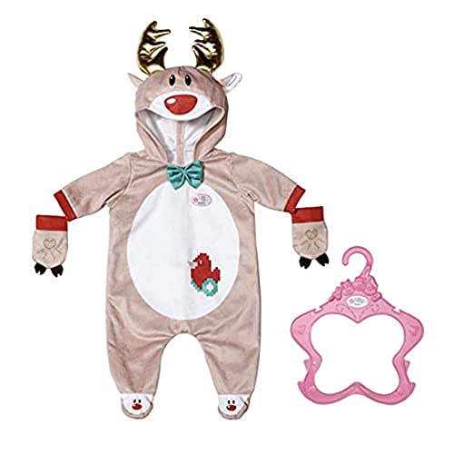 BABY born Rentier Onesie, Rentier-Kostüm für 43 cm Puppen, Einteiler mit Rentiergeweih und Handschuhen, 831700 Zapf Creation von BABY Born