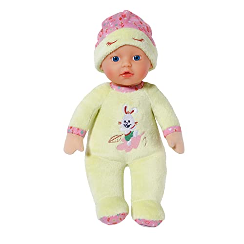 Zapf Creation 832271 BABY born Sleepy for babies green 30cm - weiche Stoffpuppe für Babys in hellgrün mit herunterziehbarer Mütze, integrierte Rassel, waschbar, ab Geburt nutzbar von Zapf Creation