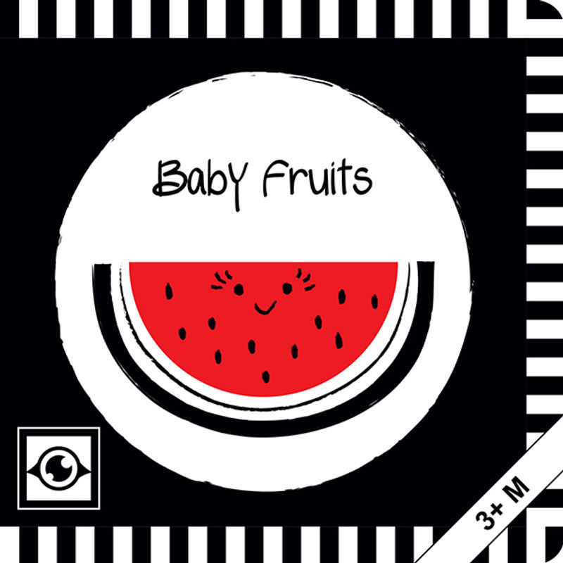 Baby Fruits: Kontrastbuch für Babys mit Öffnungen · kontrastreiche Bilder angepasst an Babyaugen · Schwarz Weiß Primärfarben Buch für Neugeborene · Mein erstes Bilderbuch · Montessori Buch von BABY EYE