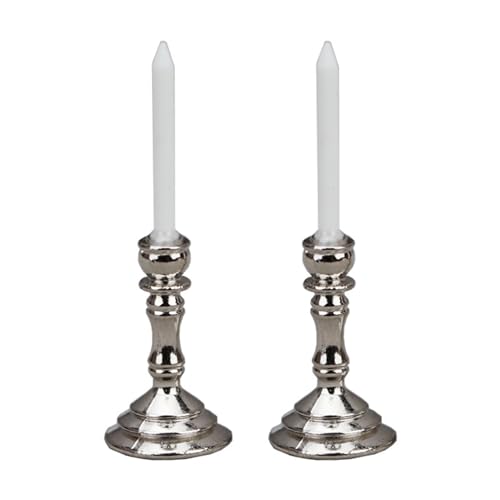 BABYVIVA 2pcs Miniatur Candlesticks Handheld Candlestick Inhaber Accessoires Miniature Miniature von BABYVIVA