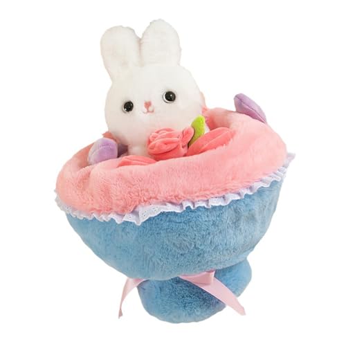 BABYVIVA 35 cm Valentinstag Kaninchen Blumenstrauß Plüschtier Für Verschiedene Altersstufen Jubiläumsgeschenk Kuscheltier Puppen Für Freundin von BABYVIVA