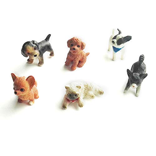 BABYVIVA 6 Stücke Miniatur Für Katze Hund Modell Spielzeug Figur Realistische Biologische Figur Statue Interaktive Schreibtisch Kuchen von BABYVIVA