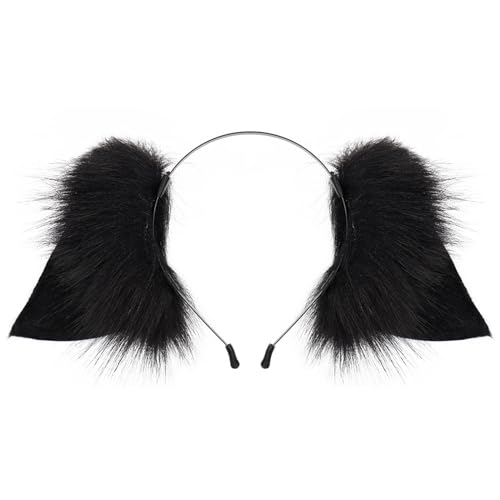 BABYVIVA Cat Foxes Faux Furs Ears Headband Cute Halloween Fancy Dress Cosplay Costume Handmade Animal Furry Ears Hair Hoop Women von BABYVIVA