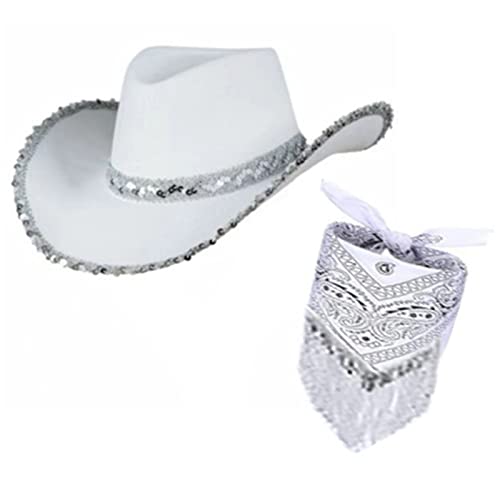 BABYVIVA Cowboyhut, Cowgirl-Hut, Bandana, Cowboyhut, Bandana, Cowgirl-Halstuch, Cowboy-Bandana, Junggesellinnenabschiedshut, Brautparty-Schal von BABYVIVA