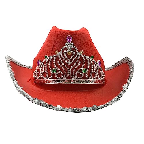 BABYVIVA Cowboyhut, Retro Big Brim Hat Crown Cowboyhut Western Cowboy Hut Kopfbedeckung Party für Halloween Weihnachten Kostüme von BABYVIVA