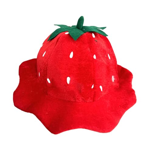 BABYVIVA Erdbeerhut Obst Kopfbedeckung Spaß Halloween Kostümzubehör Party Foto Requisiten Cosplay Masquerade Kostüm von BABYVIVA