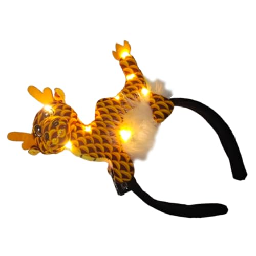 BABYVIVA Haarband 2024 Neujahr Drache Stirnband LED beleuchtet Haarreifen Kopfschmuck Perform Party Waschen Kopfbedeckung Cartoon Tier Haarschmuck von BABYVIVA