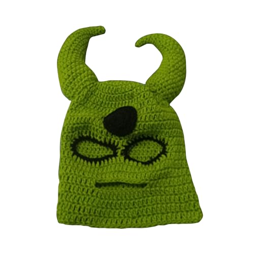 BABYVIVA Halloween Sturmhaube, Strickmütze, überwältigende Hornmütze, Kopfbedeckung, Party, Urlaub, Winter, warme Mütze, Ganzkopf von BABYVIVA