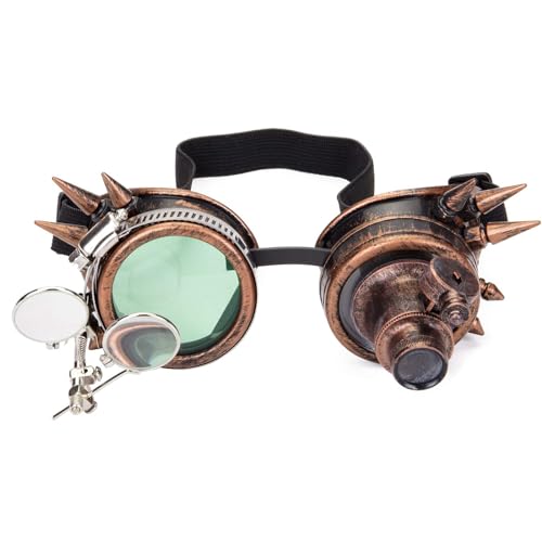 BABYVIVA Lupe, Steampunk, viktorianischer Stil, farbige Gläser und Okularlupe, Gothic-Punk-Sonnenbrille, Cosplay-Brillen von BABYVIVA