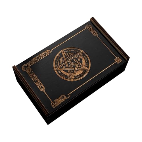 BABYVIVA Push Pull Tarot Cards Box Astrolologys Schmuckstücken Box Holz Tarot Kartenlagerung Für Vermögenszählen Hexendekoration von BABYVIVA