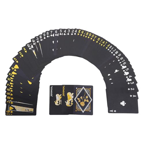 BABYVIVA Sammelbares Pokerdeck Mattierte Spielkarten Mit Schwarz Und Gold Für Den Spieleabend Waschbare Spielkarten Pokerkarten Set von BABYVIVA