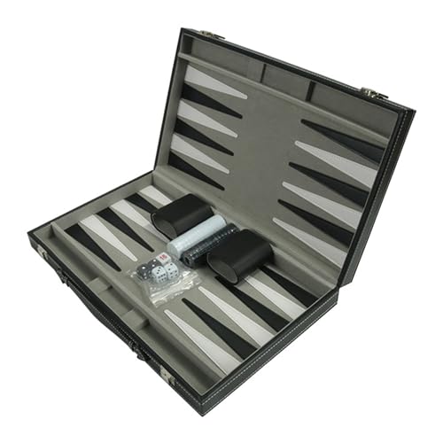 BABYVIVA Spiel Schachbrett Backgammon Set Brettspiel Ledertasche Tragbar und Reise Backgammon Set Reise Klappbrettspiel von BABYVIVA