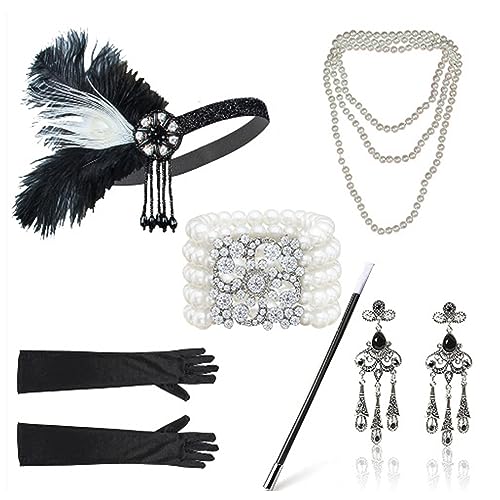 BABYVIVA Vielseitiges Feder-Kopfschmuck-Set, funkelnde Kopfbedeckung, elegantes Feder-Haar-Accessoire-Set für Partys und Veranstaltungen von BABYVIVA