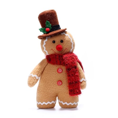 BABYVIVA Weihnachten GingerbreadMan Niedliche Cartoon Plüsch Mit Langen Beinen Urlaub Innendekoration Baumdekoration Partyzubehör von BABYVIVA