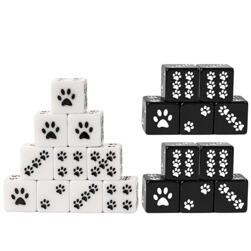 BABYVIVA Packung Von 20 Cartoon Muster Quadrat Ecke 16mm Würfel Würfel Mit Kleinen Pfotenpunkten Für Kinderharze 6 Seiten Bildungswürfeln BABYVIVA Packung Von 20 Cartoon Muster Quadrat Ecke 16mm Würfel Würfel Mit Kleinen Pfotenpunkten Für Kinderharze 6 Seiten Bildungswürfeln von BABYVIVA