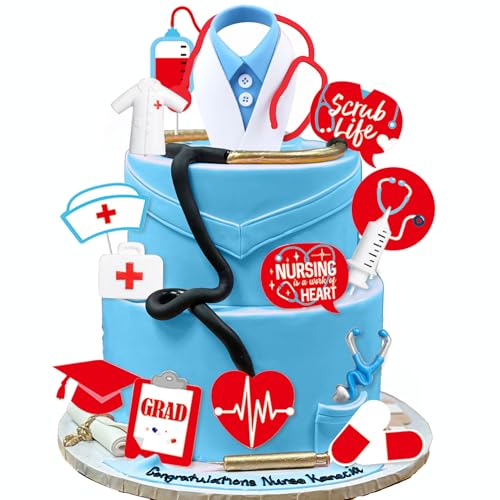 Krankenschwester Kuchen Dekoration Krankenpflege Cupcake Toppers RN Thema Party Favors für Krankenpflege Graduation Party Doktor Krankenschwester Party Supplies von BACH AND BOOZY