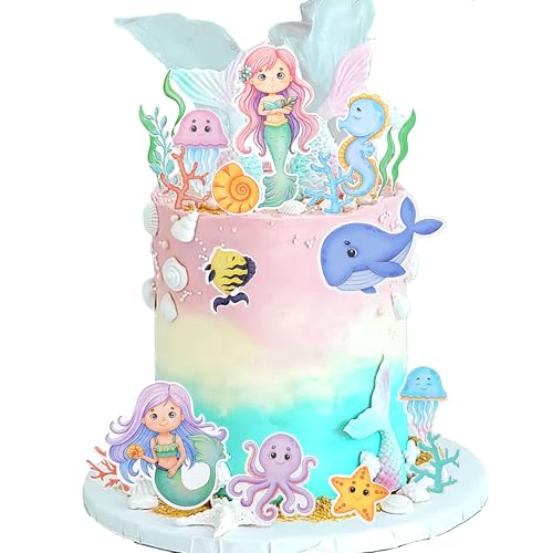 Meerestier Tortendeko Geburtstag Ozean Themen Kuchen Dekoration Meerestier Kuchen Topper für Unter Meer Themen Babydusche Party Dekor von BACH AND BOOZY