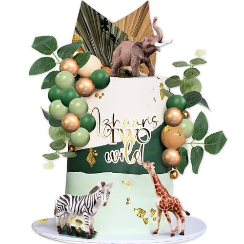 Safari Tiere Kuchen Topper Dschungel Tier Figur Dschungel Wilde Tiere Kuchen Dekorationen für Baby Dusche Safari Geburtstag Party von BACH AND BOOZY