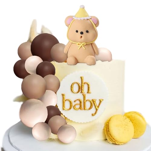 Teddybär Tortendeko Taufe Junge Tortendeko Mädchen 1 Jahr Blau Torten Teddybär Kuchen Dekoration für Hochzeit Baby Shower Geburtstag Party von BACH AND BOOZY