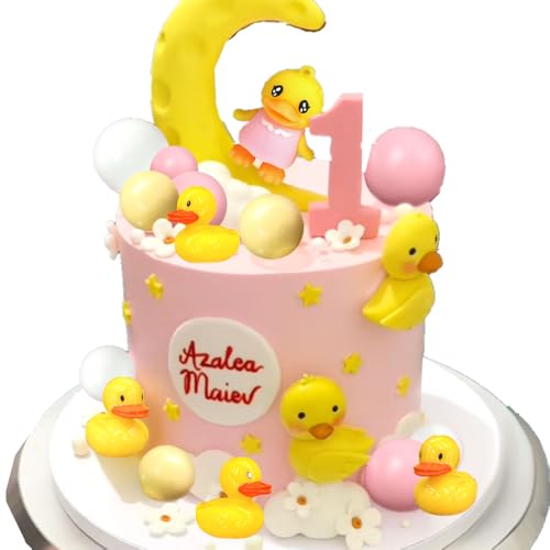 Gelbe Ente Kuchendekoration Ente Geburtstag Dekorationen Niedliche kleine Ente Cupcake Topper für Geburtstagsfeier Babyparty Dekorationen von BACH AND BOUJEE