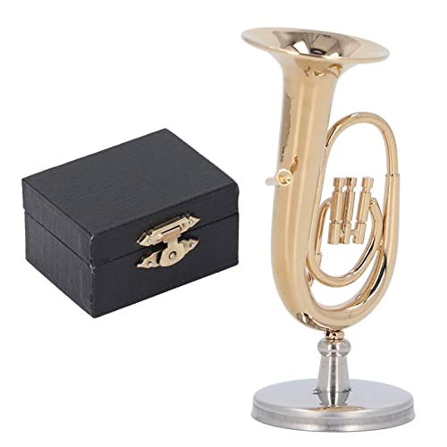 Exquisite Miniatur Tuba Model Spielzeug, Messinggold Plattierte Kleine Tuba -Replik für Musikliebhaber, Tolles, Puppenhausdekor, Innenministerium, DIY -Geschenke von BAFOVY