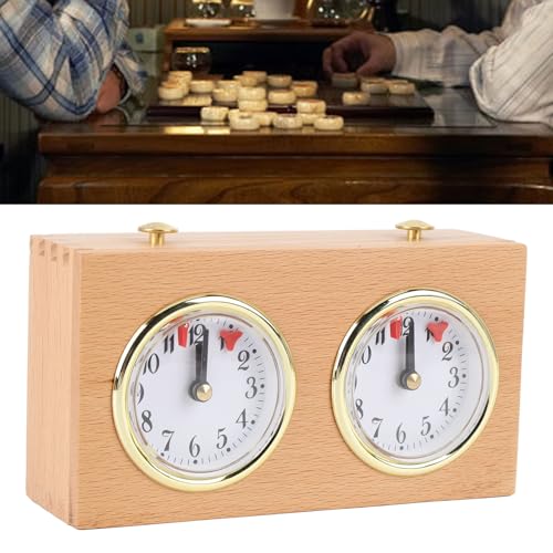 Mechanical Pine Wood Chess Clock Timer, Retro -Design mit Uhrwerk Laufwerk für Konkurrenz und Training, Hohe Genauigkeit Mechanische Werkzeug für Schach, Chinesisches Schach und von BAFOVY