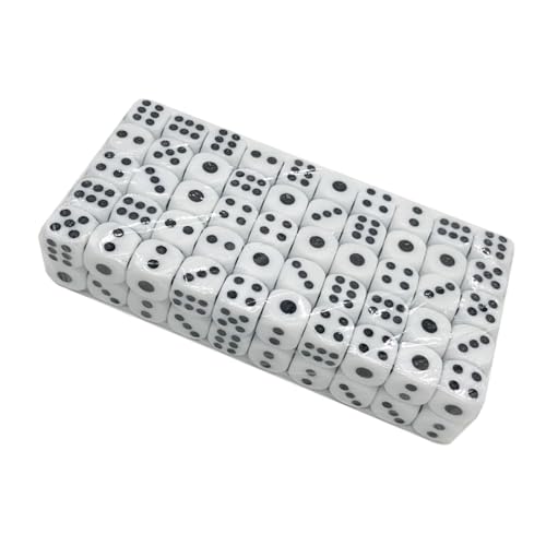 BAHJKASD 100pcs Acryl Sechsseitig Dices Set MENSIGE TIBLE Game Dices Rock Rolle Rollenspiele Dices Brettspielzubehör von BAHJKASD