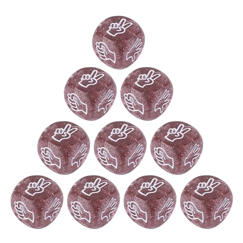 10pcs Finger Rateing Game Dices 6 Seiten 20mm Clear Rock Paper Scissor Game Dices Brettspiel Spielzeug Für Familienfeiern von BAHJKASD