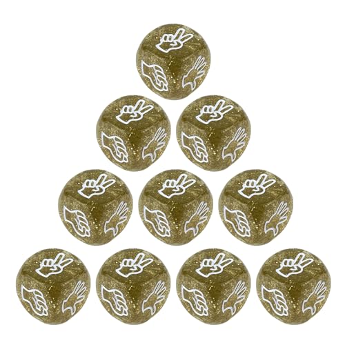 10pcs Finger Rateing Game Dices 6 Seiten 20mm Clear Rock Paper Scissor Game Dices Brettspiel Spielzeug Für Familienfeiern von BAHJKASD