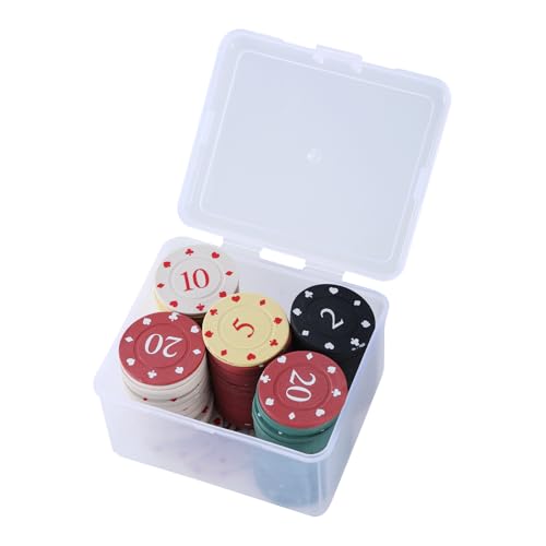 BAHJKASD 100Pcs Casinos Chip Roulette Spiel Bingo Chip Mit Box Kunststoff Zählen Zähler Chip Für Spiel Spielen Lernen von BAHJKASD