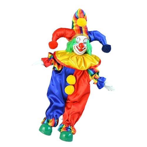 BAHJKASD 38 cm Lächelnde Clownpuppen Mit Porzellankopf Und Gliedmaßen Sammlerspielzeug Für Weihnachten Und Halloween Tisch Displayverzierung von BAHJKASD