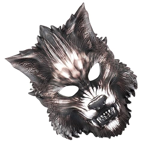 BAHJKASD 3D-Party für Halloween-Maskeraden, Cosplay-Kostüm, 3D-Wolfskopf, Tier, Eva-Geschenke, Tier, halbes Gesicht, Füchse, Halloween, Cosplay-Kostüm, halbes Gesicht, Tierparty von BAHJKASD