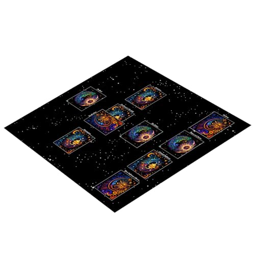 BAHJKASD Divinations Tischdecke Kartenmatte Tisch Deckt Astrologische Orakel Pad Tarot Tischtuch Altars Stoffbrettspielpolster von BAHJKASD