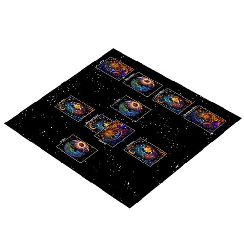 BAHJKASD Divinations Tischdecke Kartenmatte Tisch Deckt Astrologische Orakel Pad Tarot Tischtuch Altars Stoffbrettspielpolster von BAHJKASD