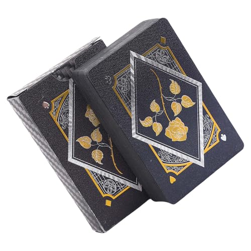 BAHJKASD Elegantes Black Gold Edition Spielkarten Set Mattiert Wasserfest Pokerkarten Für Sammler Spielkarten Party Zubehör von BAHJKASD