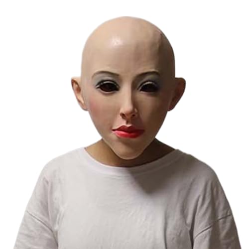 BAHJKASD Frauen-Disguise Kopfbedeckung für Verkleidungen, Transvestiten-Kostüm, Pretend Maske, Halloween, Cosplay, Maske für Männer, weibliche Verkleidung, Halloween, Cosplay für Männer von BAHJKASD