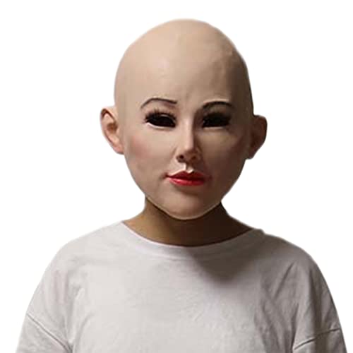 BAHJKASD Frauen-Disguise Kopfbedeckung für Verkleidungen, Transvestiten-Kostüm, Pretend Maske, Halloween, Cosplay, Maske für Männer, weibliche Verkleidung, Halloween, Cosplay für Männer von BAHJKASD