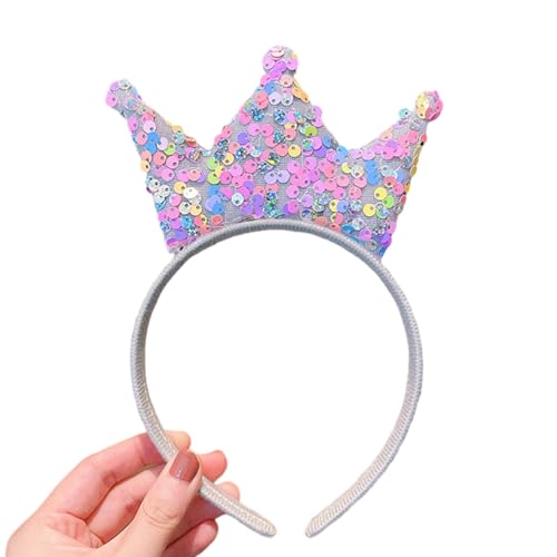 BAHJKASD Glitzernde Krone Haarband Kindergeburtstag Party Stirnband Mädchen Musik Festival Hairhoop Schule Spielen Bühne Foto Hairhoop von BAHJKASD